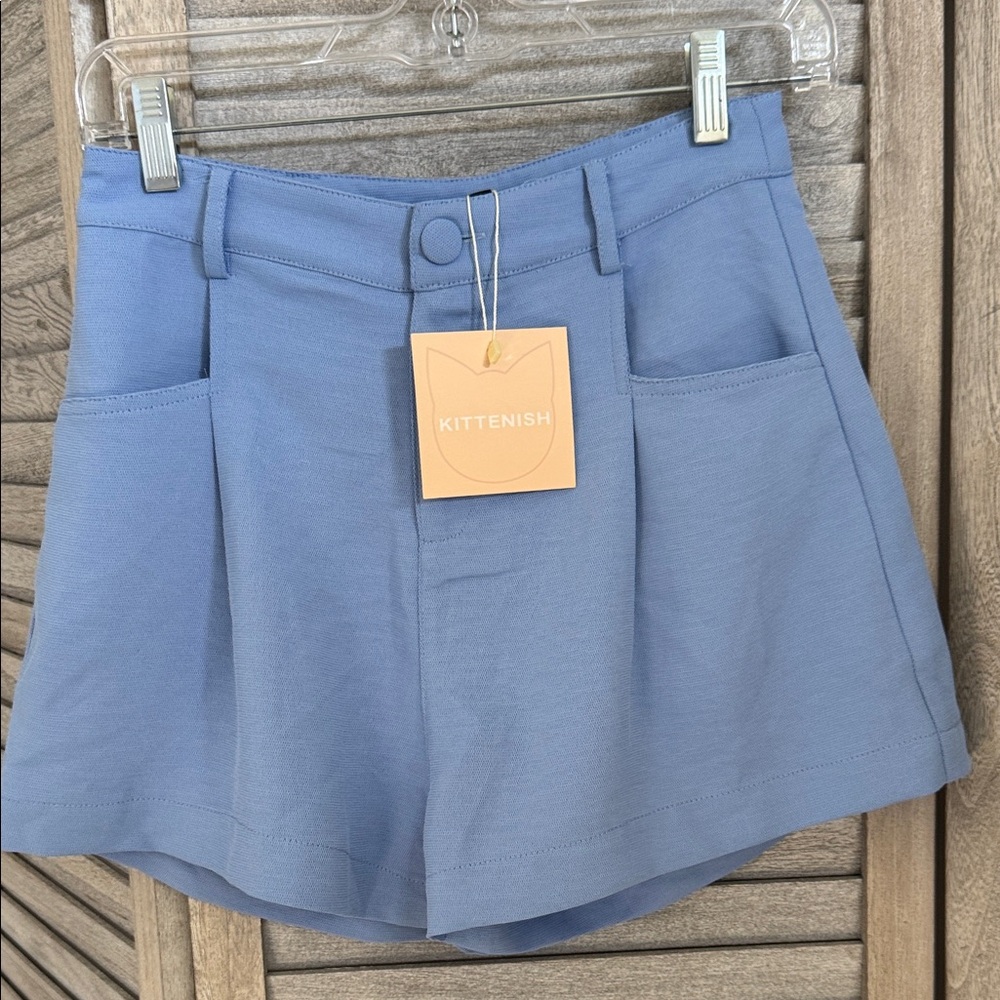 Kittenish High Waist Blue Shorts size small NWT